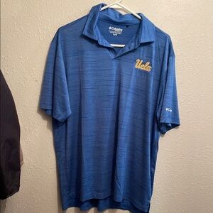 Columbia Blue Polo Shirt with Subtle Texture